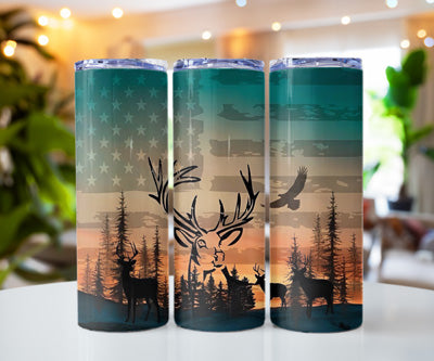 AMERICAN FLAG GHOSTED DEER